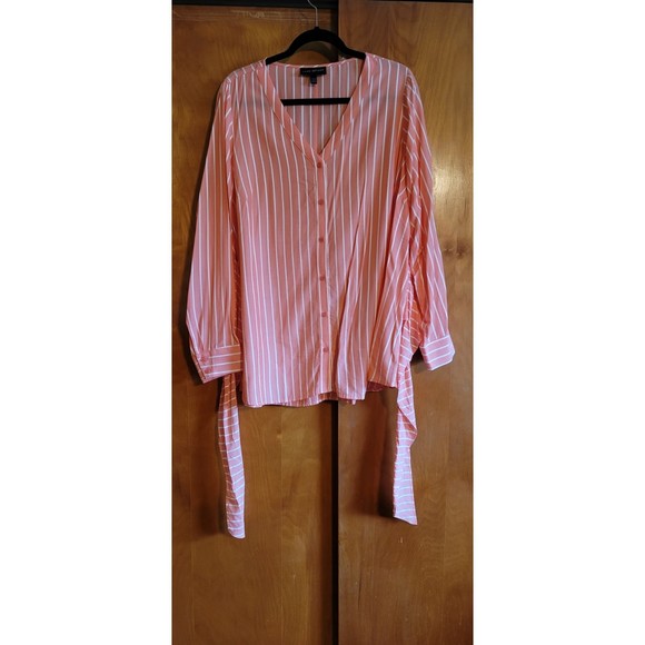 Lane Bryant Tops Salmon Colored Blouse With Ties Poshmark